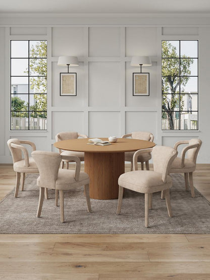 Manhattan Comfort - 7-Piece Palmer and Hathaway Dining Set in IvoryNature - 6-DT05DC088AR-NAGD veiw 10