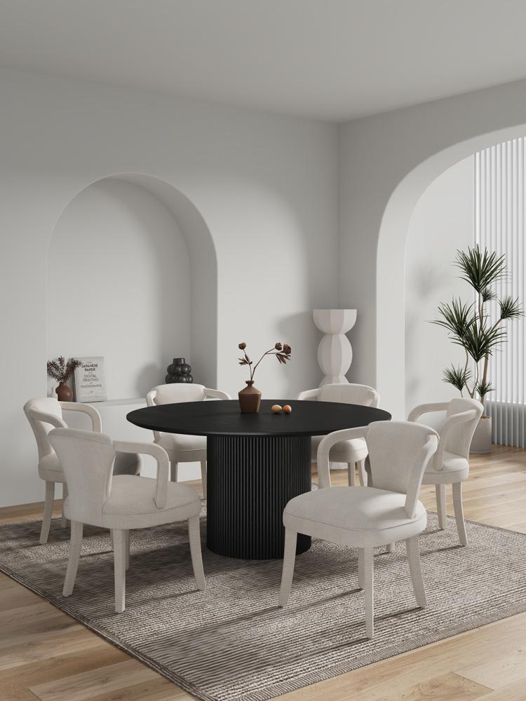 Manhattan Comfort - 7-Piece Palmer and Hathaway Dining Set in Silver LiningBlack - 6-DT05DC088AR-BKIV veiw 10