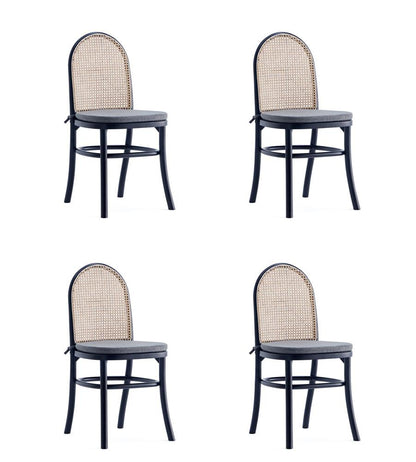 Manhattan Comfort - Paragon 1.0 Dining Chair with Cushion in Black and Grey - Set of 4 - 2-DCCA05-GY veiw 1
