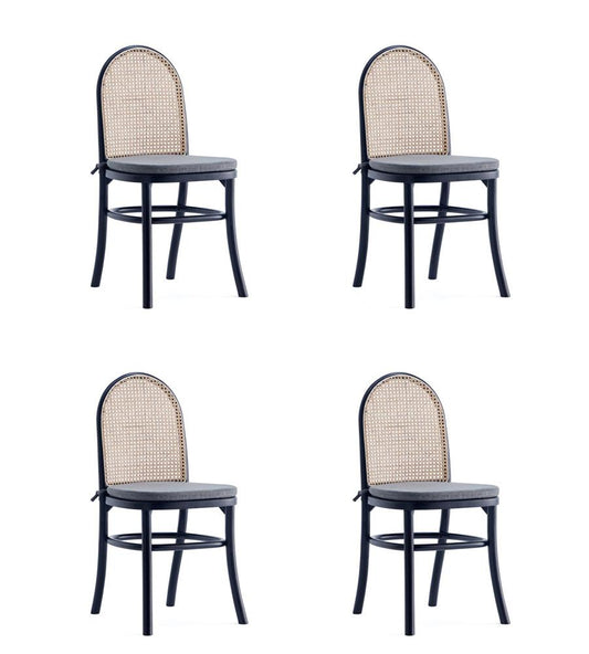 Manhattan Comfort - Paragon 1.0 Dining Chair with Cushion in Black and Grey - Set of 4 - 2-DCCA05-GY veiw 1