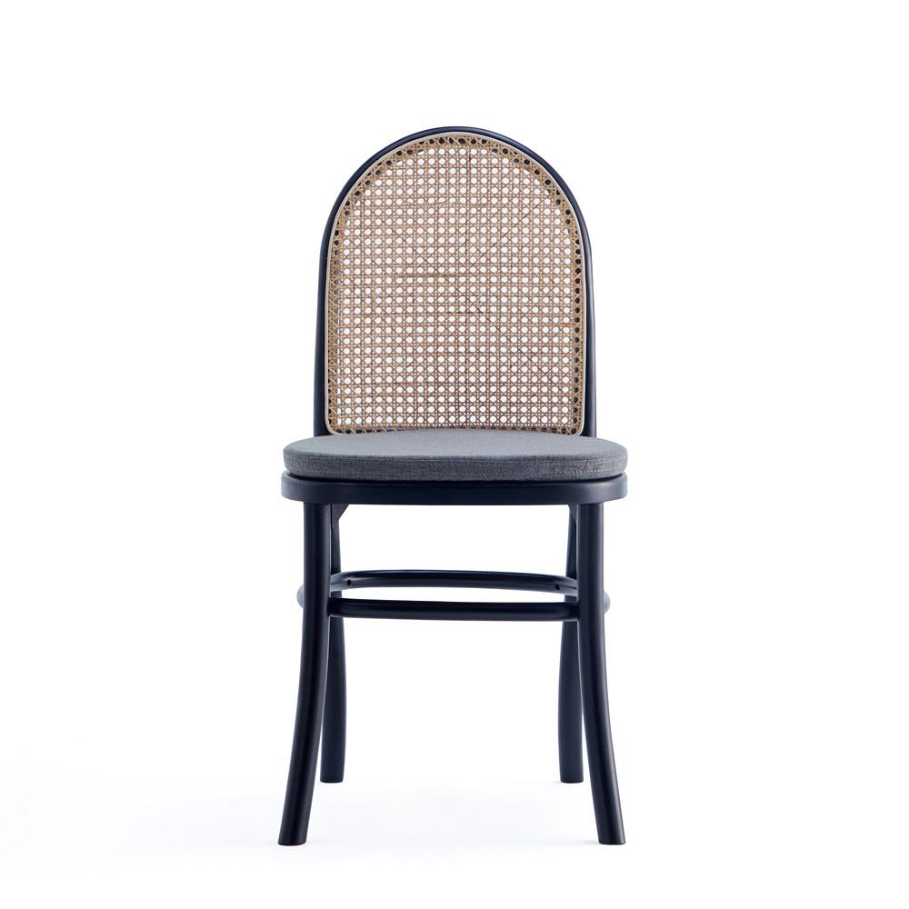 Manhattan Comfort - Paragon 1.0 Dining Chair with Cushion in Black and Grey - Set of 4 - 2-DCCA05-GY veiw 2