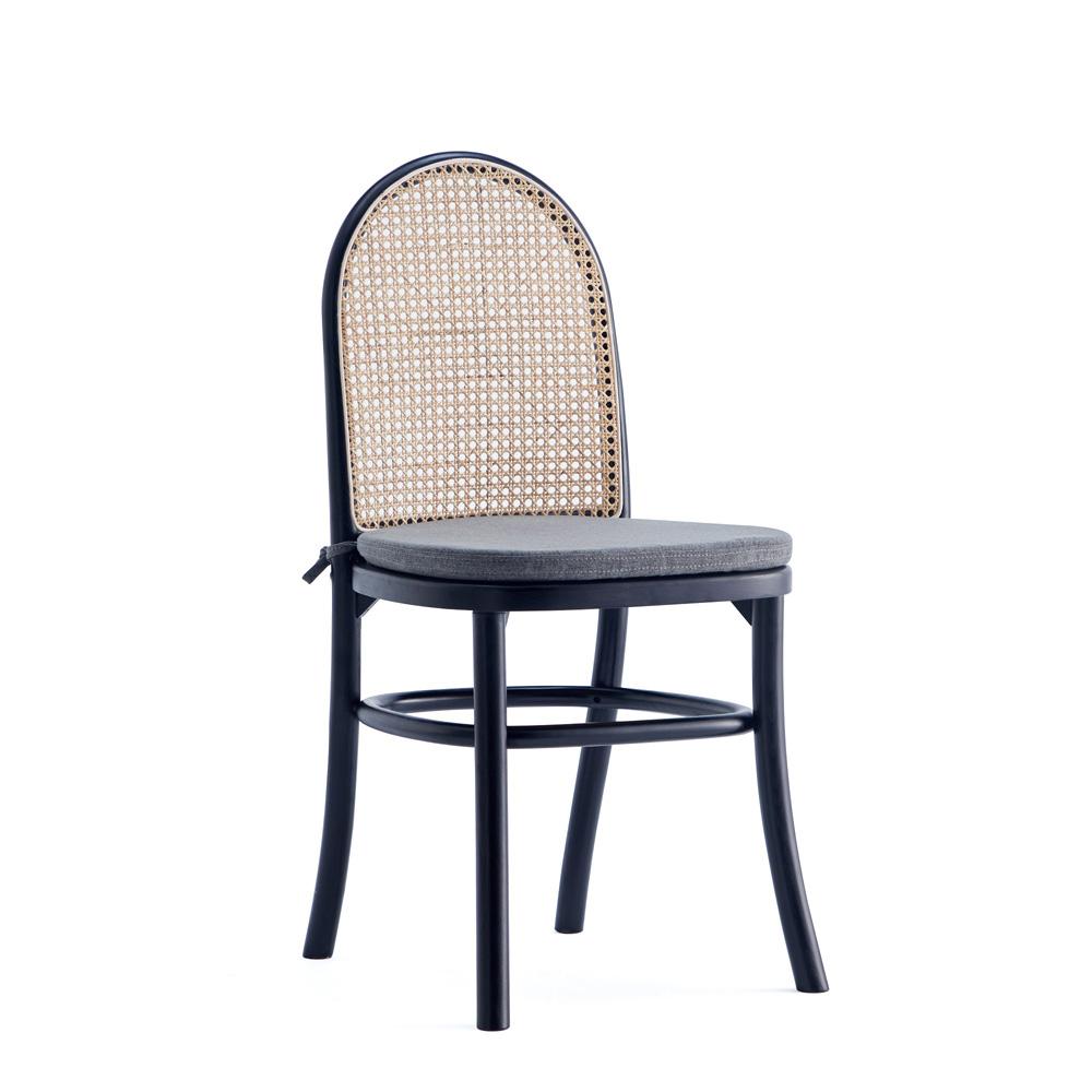 Manhattan Comfort - Paragon 1.0 Dining Chair with Cushion in Black and Grey - Set of 4 - 2-DCCA05-GY veiw 3