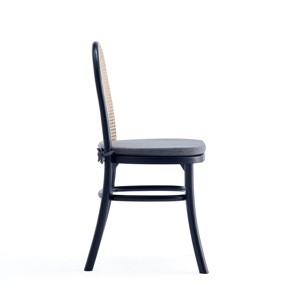 Manhattan Comfort - Paragon 1.0 Dining Chair with Cushion in Black and Grey - Set of 4 - 2-DCCA05-GY veiw 4