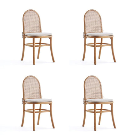 Manhattan Comfort - Paragon 1.0 Dining Chair with Cushion in Nature and Oatmeal - Set of 4 - 2-DCCA05-OM veiw 1