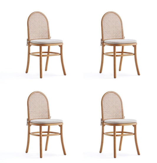 Manhattan Comfort - Paragon 1.0 Dining Chair with Cushion in Nature and Oatmeal - Set of 4 - 2-DCCA05-OM veiw 1
