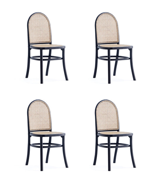 Manhattan Comfort - Paragon 1.0 Dining Chair in Black and Grey - Set of 4 - 2-DCCA12-BK veiw 1