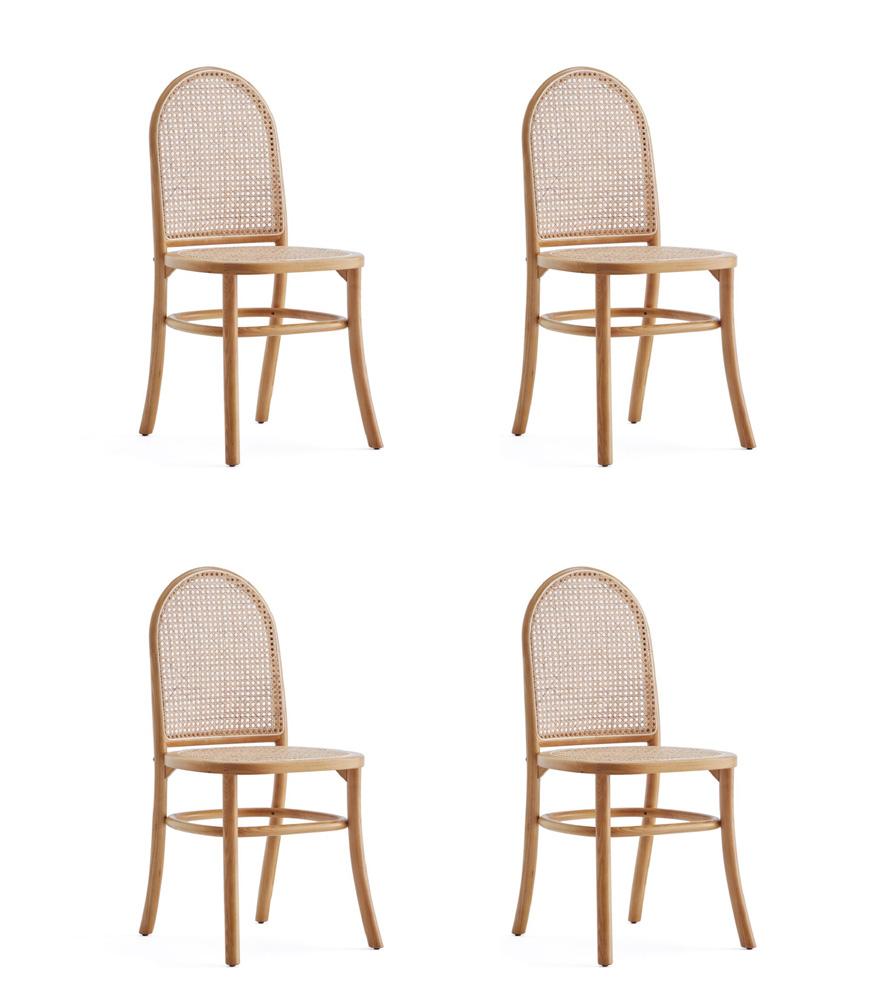 Manhattan Comfort - Paragon 1.0 Dining Chair in Nature and Oatmeal - Set of 4 - 2-DCCA12-NA veiw 1