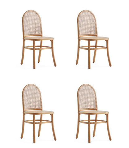 Manhattan Comfort - Paragon 1.0 Dining Chair in Nature and Oatmeal - Set of 4 - 2-DCCA12-NA veiw 1