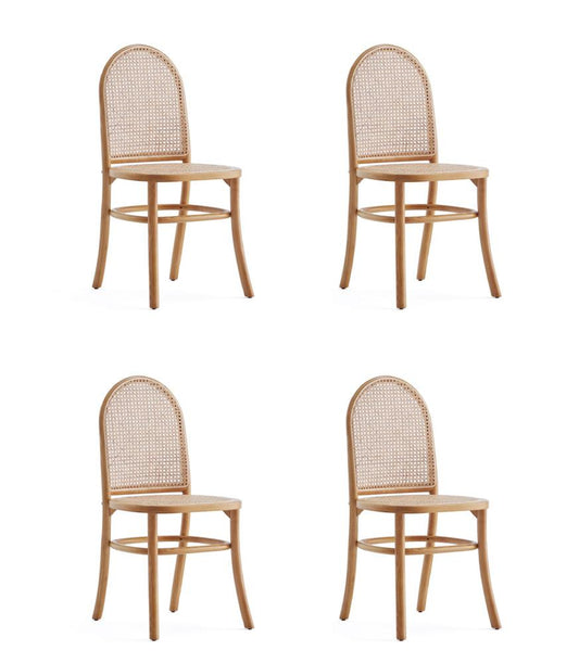 Manhattan Comfort - Paragon 1.0 Dining Chair in Nature and Oatmeal - Set of 4 - 2-DCCA12-NA veiw 1