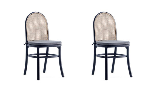 Manhattan Comfort - Paragon 1.0 Dining Chair with Cushion in Black and Grey - Set of 2 - DCCA05-GY veiw 1