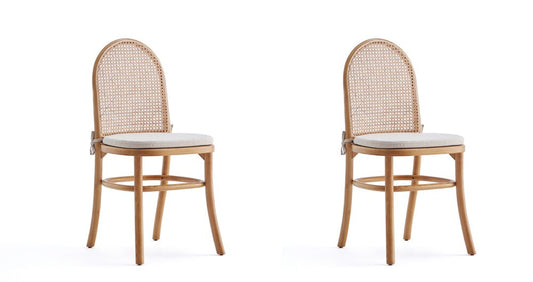 Manhattan Comfort - Paragon 1.0 Dining Chair with Cushion in Nature and Oatmeal - Set of 2 - DCCA05-OM veiw 1
