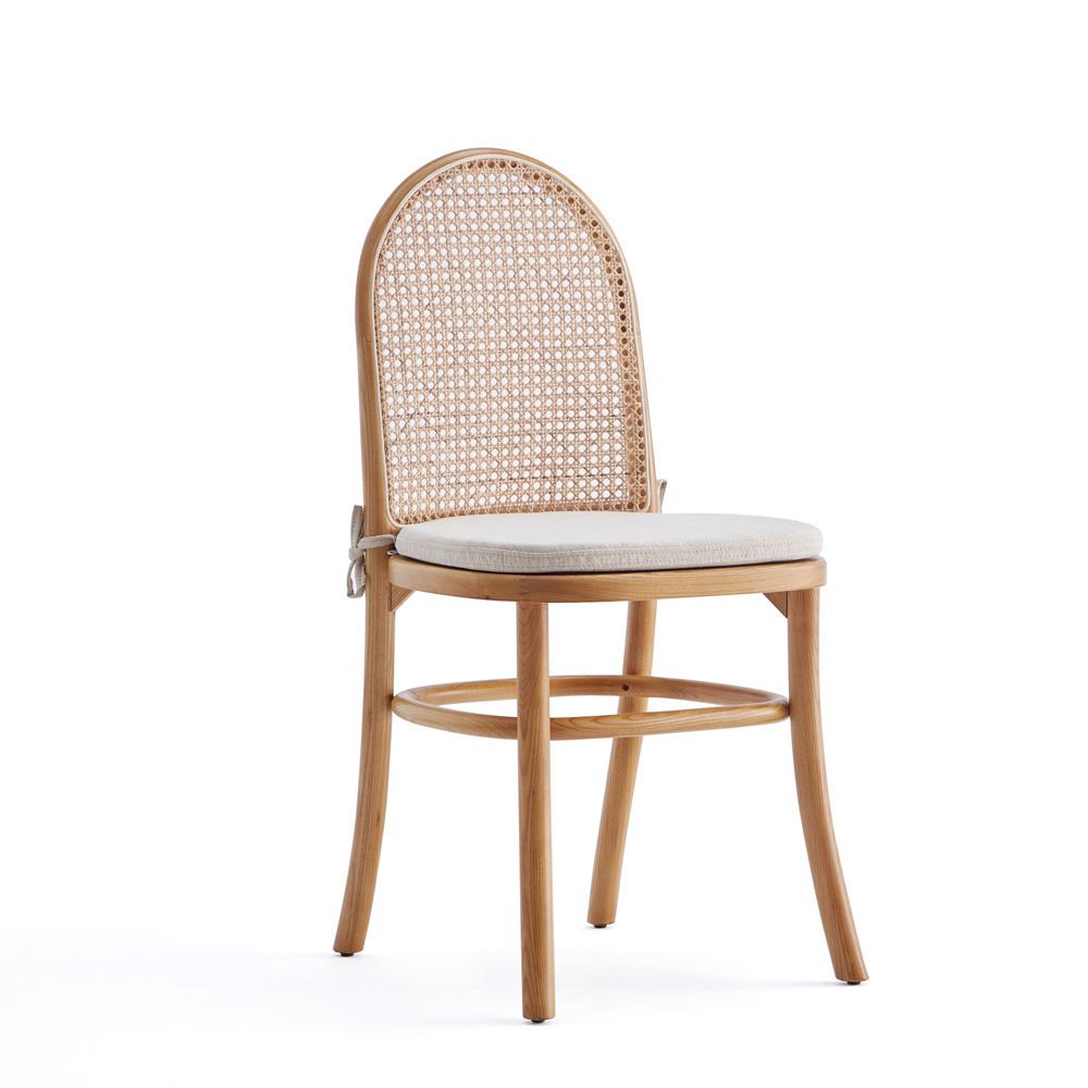 Manhattan Comfort - Paragon 1.0 Dining Chair with Cushion in Nature and Oatmeal - Set of 2 - DCCA05-OM veiw 2