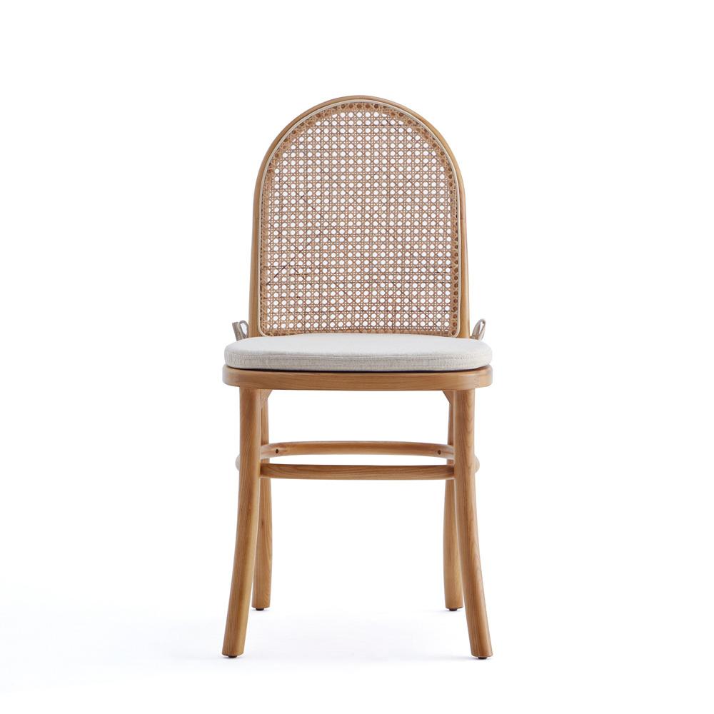 Manhattan Comfort - Paragon 1.0 Dining Chair with Cushion in Nature and Oatmeal - Set of 2 - DCCA05-OM veiw 3
