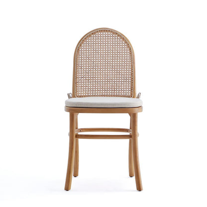 Manhattan Comfort - Paragon 1.0 Dining Chair with Cushion in Nature and Oatmeal - Set of 2 - DCCA05-OM veiw 3