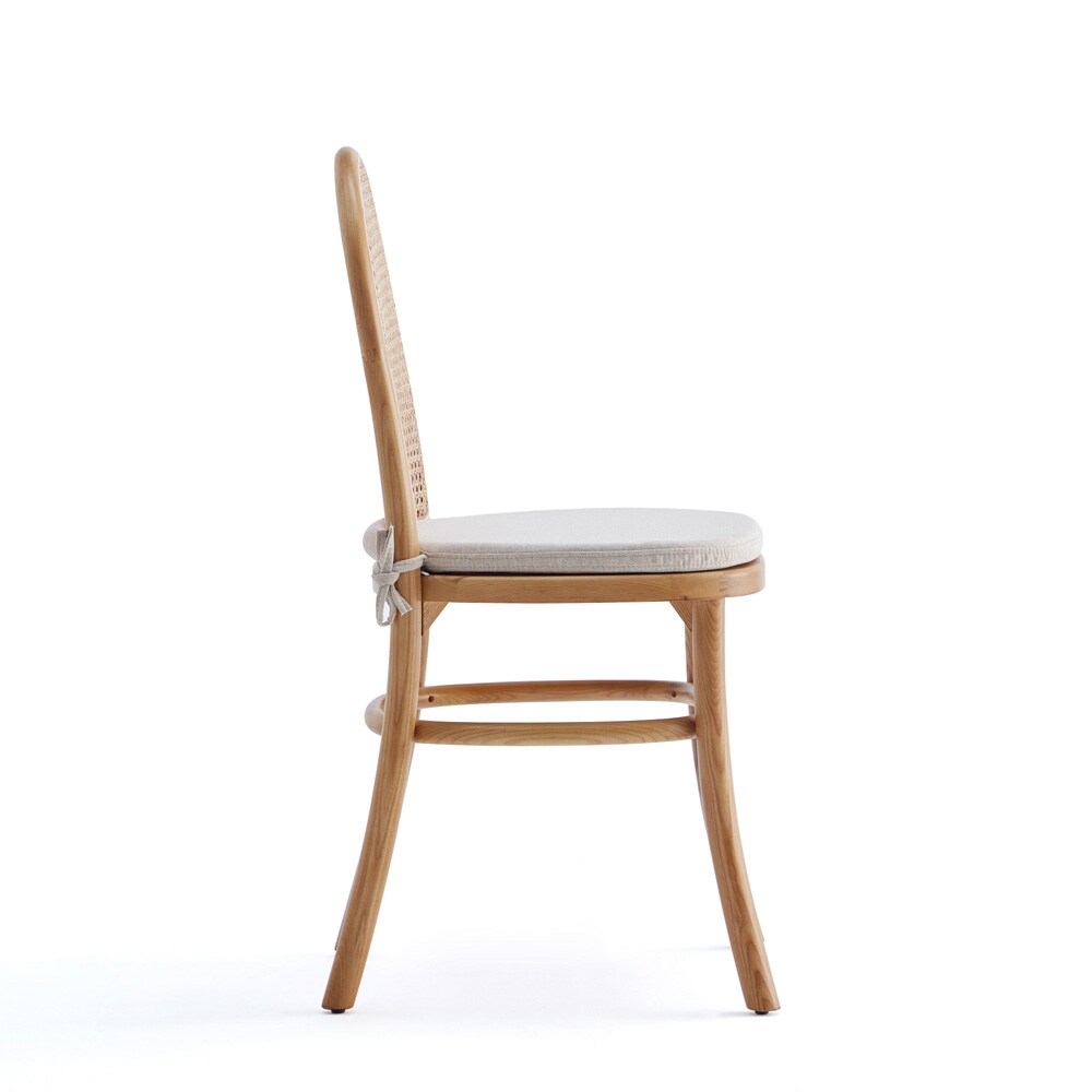 Manhattan Comfort - Paragon 1.0 Dining Chair with Cushion in Nature and Oatmeal - Set of 2 - DCCA05-OM veiw 4