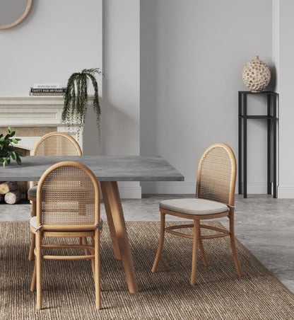 Manhattan Comfort - Paragon 1.0 Dining Chair with Cushion in Nature and Oatmeal - Set of 2 - DCCA05-OM veiw 9