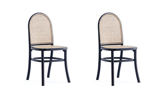 Manhattan Comfort - Paragon 1.0 Dining Chair in Black and Grey - Set of 2 - DCCA12-BK veiw 1