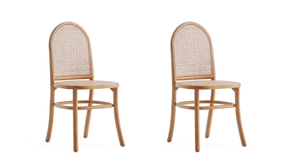 Manhattan Comfort - Paragon 1.0 Dining Chair in Nature and Oatmeal - Set of 2 - DCCA12-NA veiw 1