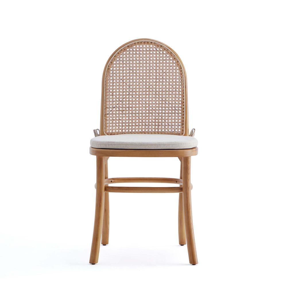 Manhattan Comfort - 9-Piece Paragon 1.0 and Rockaway Woven Polycotton Dining Set in Nature and OatmealNature - 8-DT02DCCA05-OM veiw 4