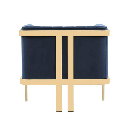 Manhattan Comfort - Paramount Velvet Accent Chair with Metal Legs in Royal Blue and Polished Brass - Set of 2 - 2-AC053-BL veiw 6