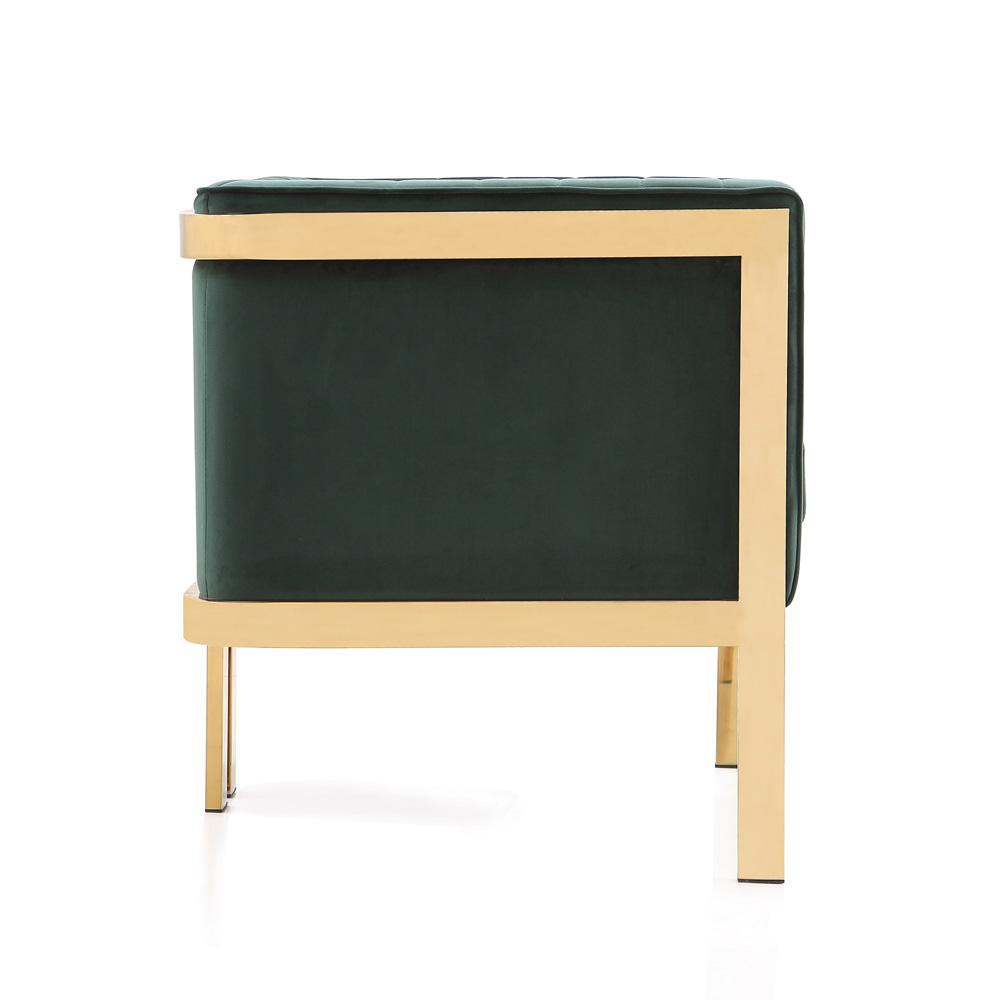 Manhattan Comfort - Paramount Velvet Accent Chair with Metal Legs in Forest Green and Polished Brass - AC053-GR veiw 4