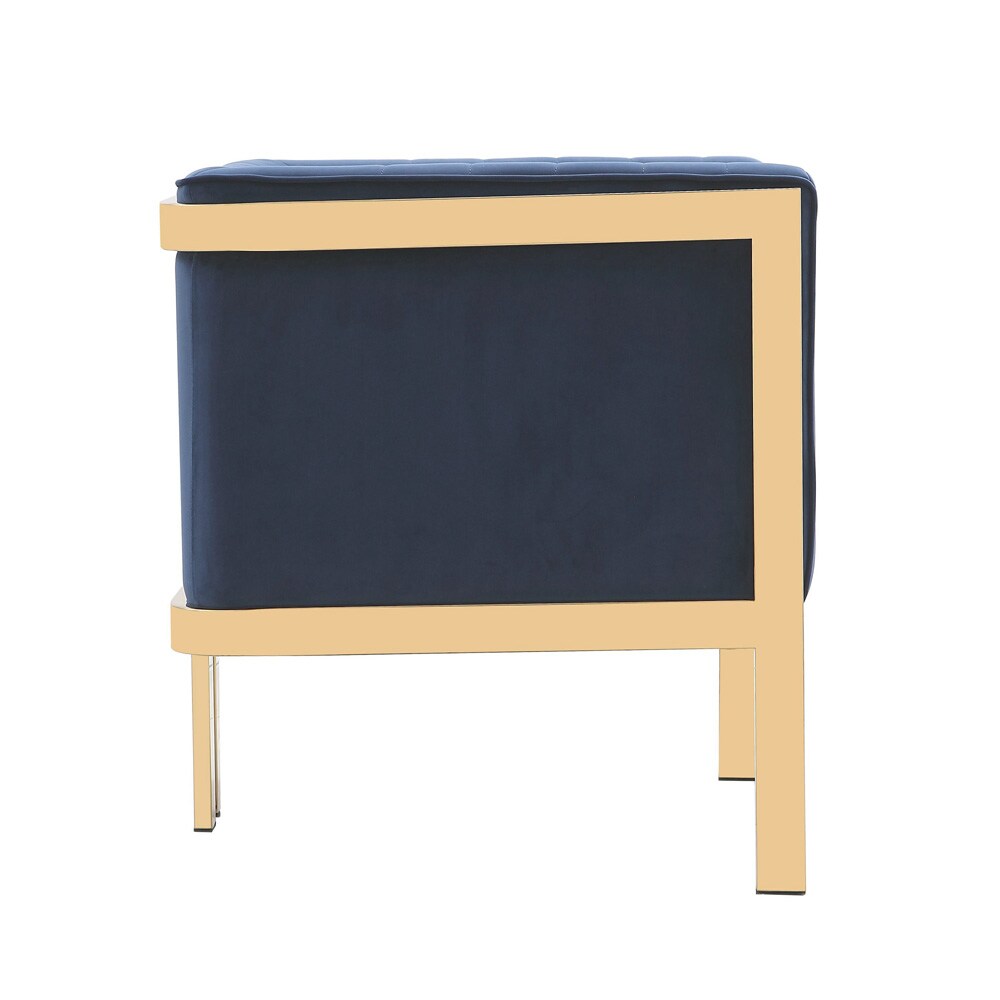 Manhattan Comfort - Paramount Velvet Accent Chair with Metal Legs in Royal Blue and Polished Brass - AC053-BL veiw 4