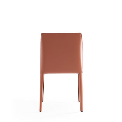 Manhattan Comfort - 6-Piece Paris Saddle Leather Dining Chairs with Metal Legs in Clay - 4-DC3432-CY veiw 5