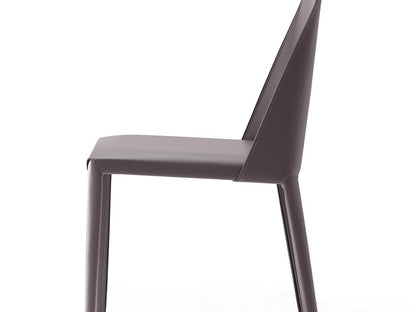 Manhattan Comfort - 8-Piece Paris Saddle Leather Dining Chairs with Metal Legs in Grey - 6-DC3432-GY veiw 8