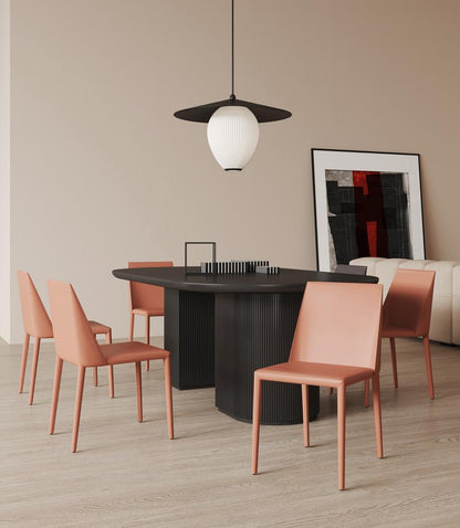 Manhattan Comfort - Paris Saddle Leather Dining Chair with Metal Legs in Clay - Set of 2 - 2-DC032-CY veiw 7