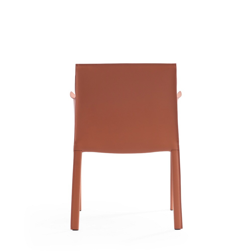 Manhattan Comfort - Paris Saddle Leather Dining Armchair with Metal Legs in Clay - Set of 2 - 2-DC034-CL veiw 5
