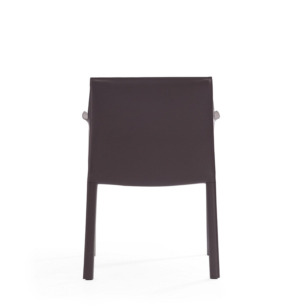 Manhattan Comfort - Paris Saddle Leather Dining Armchair with Metal Legs in Grey - Set of 2 - 2-DC034-GY veiw 6
