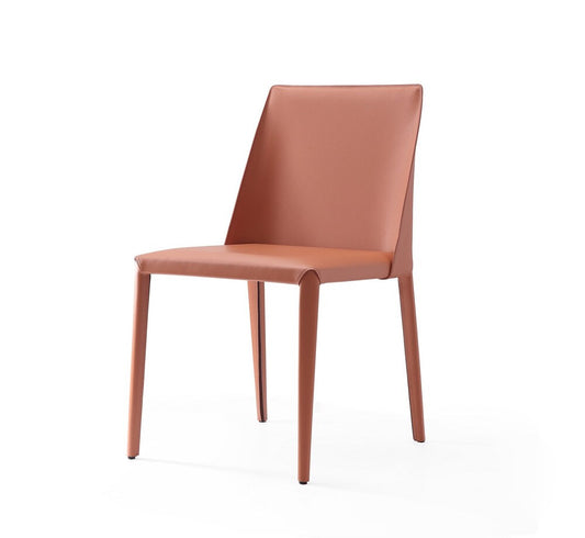 Manhattan Comfort - Paris Saddle Leather Dining Chair with Metal Legs in Clay - DC032-CY veiw 1