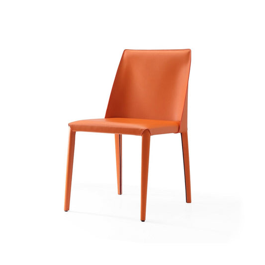 Manhattan Comfort - Paris Saddle Leather Dining Chair with Metal Legs in Coral - DC032-CO veiw 1