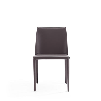 Manhattan Comfort - Paris Saddle Leather Dining Chair with Metal Legs in Grey - DC032-GY veiw 3