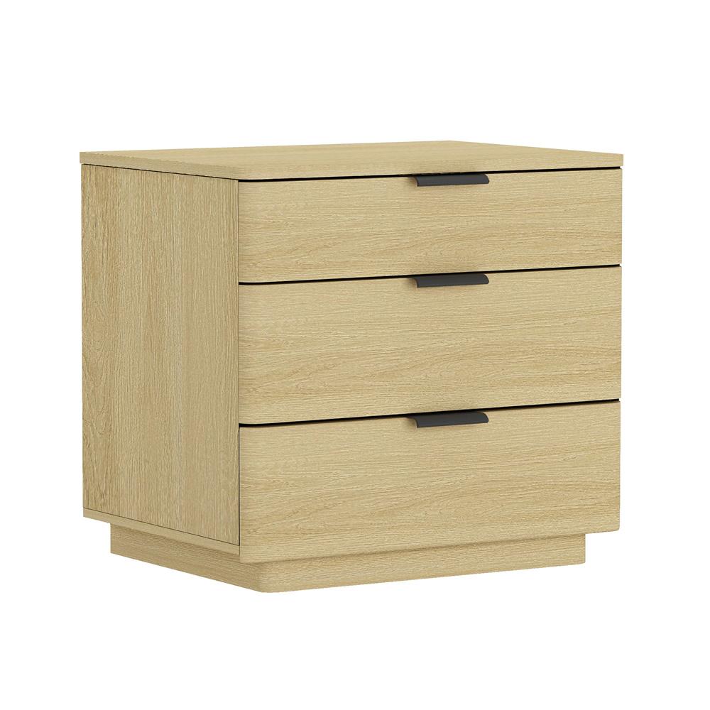 Manhattan Comfort - Payton Nightstand with 6 Drawers in Natural Oak and Black - Set of 2 - 2-NS009-NO veiw 2