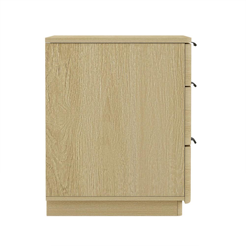 Manhattan Comfort - Payton Nightstand with 6 Drawers in Natural Oak and Black - Set of 2 - 2-NS009-NO veiw 3