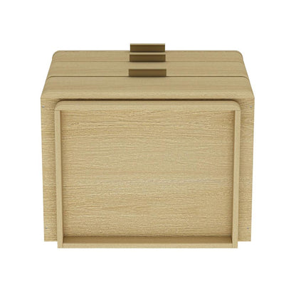 Manhattan Comfort - Payton Nightstand with 6 Drawers in Natural Oak and Gold - Set of 2 - 2-NS009-GNO veiw 5