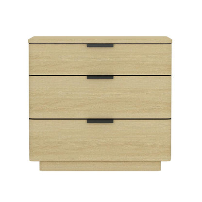 Manhattan Comfort - Payton Nightstand with 3 Drawers in Natural Oak and Black - NS009-NO veiw 1