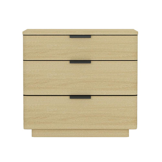 Manhattan Comfort - Payton Nightstand with 3 Drawers in Natural Oak and Black - NS009-NO veiw 1