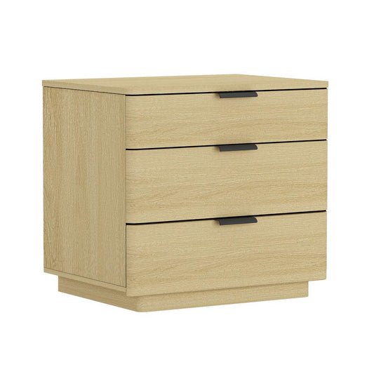 Manhattan Comfort - Payton Nightstand with 3 Drawers in Natural Oak and Black - NS009-NO veiw 2