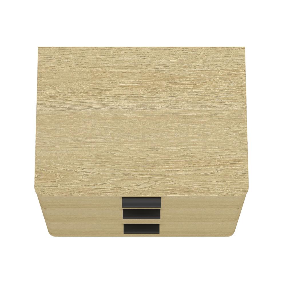 Manhattan Comfort - Payton Nightstand with 3 Drawers in Natural Oak and Black - NS009-NO veiw 4