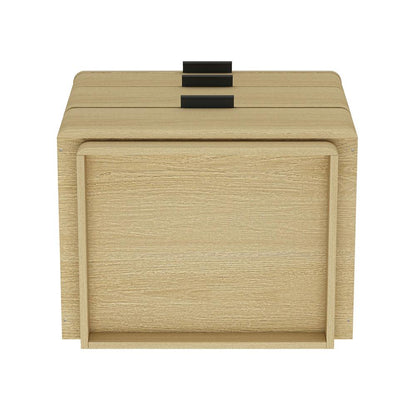 Manhattan Comfort - Payton Nightstand with 3 Drawers in Natural Oak and Black - NS009-NO veiw 5