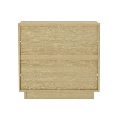 Manhattan Comfort - Payton Nightstand with 3 Drawers in Natural Oak and Black - NS009-NO veiw 6