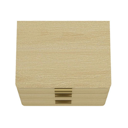 Manhattan Comfort - Payton Nightstand with 3 Drawers in Natural Oak and Gold - NS009-GNO veiw 4