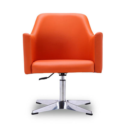Manhattan Comfort - Pelo Faux Leather Accent Chair with Metal Legs in Orange and Polished Chrome - AC030-OR veiw 2