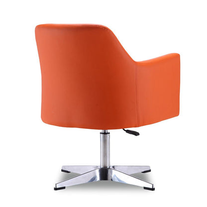 Manhattan Comfort - Pelo Faux Leather Accent Chair with Metal Legs in Orange and Polished Chrome - AC030-OR veiw 3