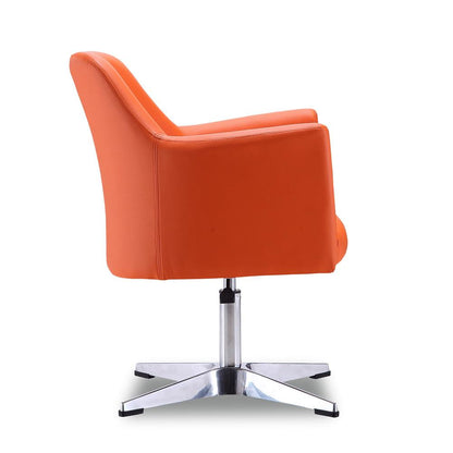 Manhattan Comfort - Pelo Faux Leather Accent Chair with Metal Legs in Orange and Polished Chrome - AC030-OR veiw 4