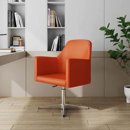 Manhattan Comfort - Pelo Faux Leather Accent Chair with Metal Legs in Orange and Polished Chrome - AC030-OR veiw 5