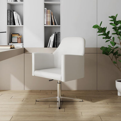 Manhattan Comfort - Pelo Faux Leather Accent Chair with Metal Legs in White and Polished Chrome - AC030-WH veiw 5