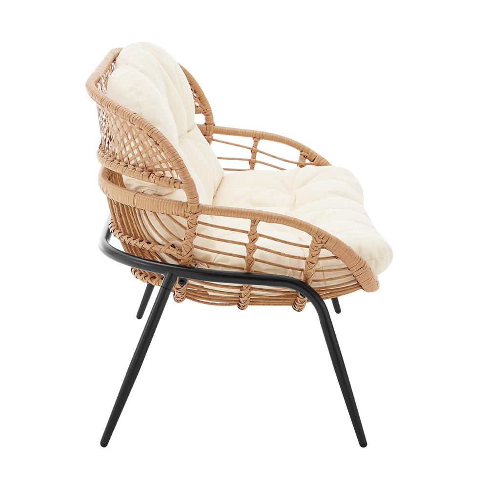 Manhattan Comfort - 4-Piece Pine Polyester Patio Conversation Set with Steel Legs in Cream - OD-CV022-CR veiw 8